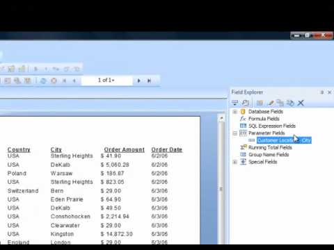 Crystal Reports Tutorial : How to Use Dynamic Cascading Prompt