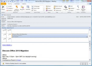 Calendar Preview in Outlook 2010 Meeting Invite