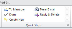 Quick Steps in Outlook 2010