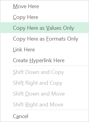 Excel-convert-answers-to-values