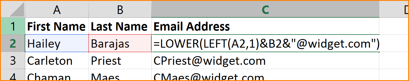 Excel Convert Names To Email Addresses SkillForge