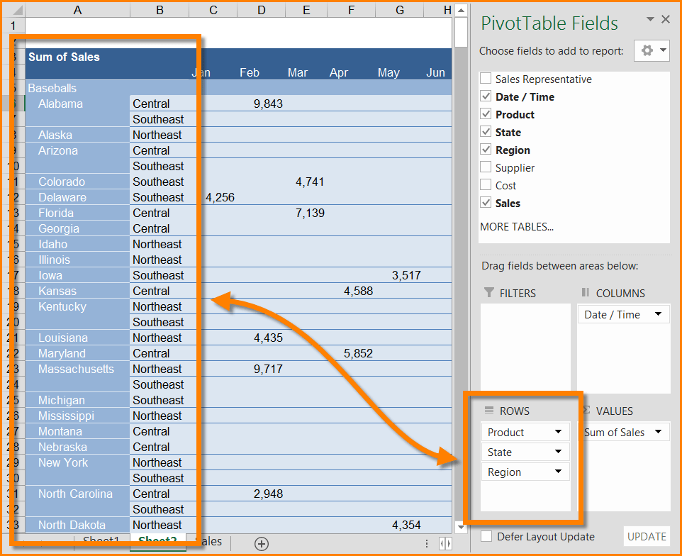 Pivot Table Layout Settings