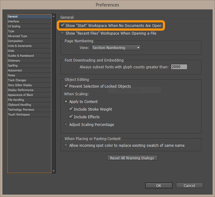 indesign cc 2015 disable auto save