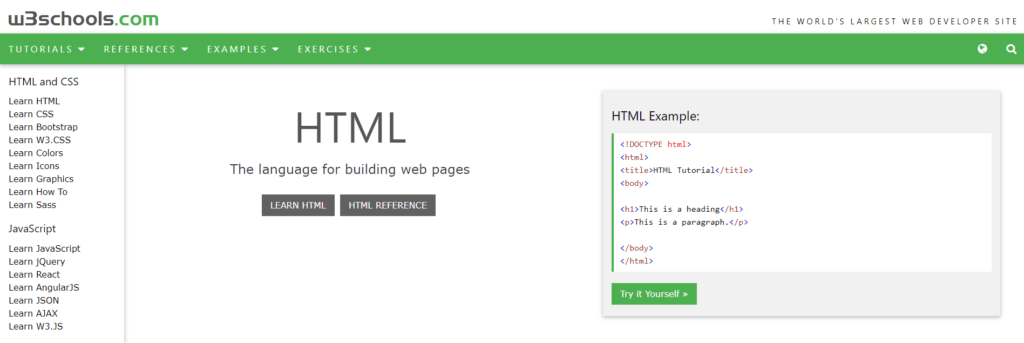 w3schools web tutorials