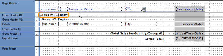 crystal reports 2013 grow fields