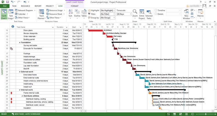 how to make gantt chart on ms project