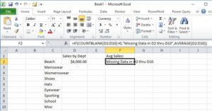 COUNTBLANK finds missing data and tells user