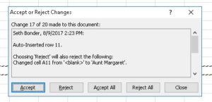 Accept-Reject dialog box