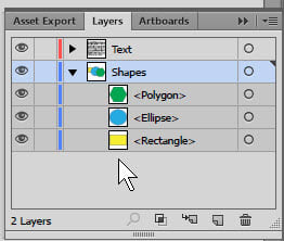 in the Layers panel where is the settings icon