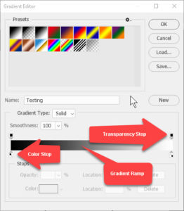 Photoshop gradient editor