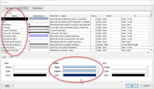 gantt bars dialog