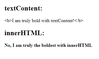 innerHTML vs textContent