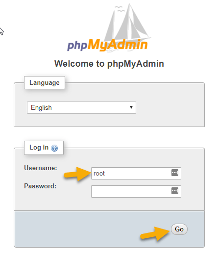 login phpmyadmin
