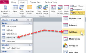 Create split form