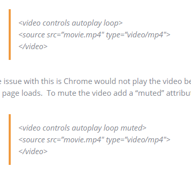 html video autoplay