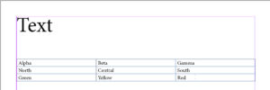 Table result