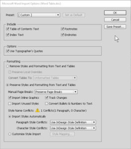 Word table