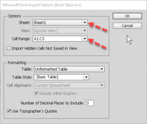 Excel table