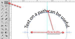 Type on a path brackets