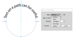 Type on a path options