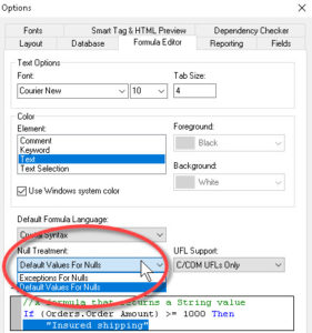 Nulls options