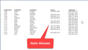 Nulls allowed