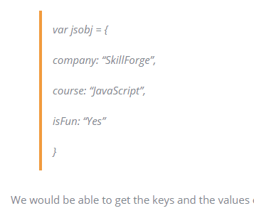 loop through object javascript