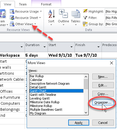 How to Use the Organizer in Microsoft Project - SkillForge