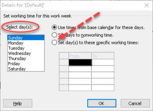 Resource calendar nonworking