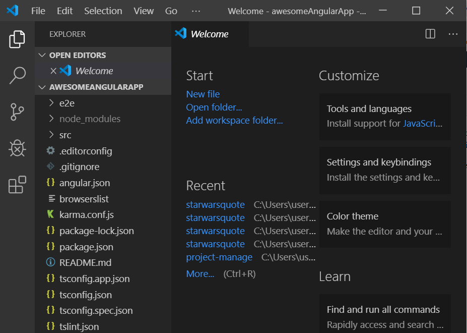 Visual Studio Code Open Folder