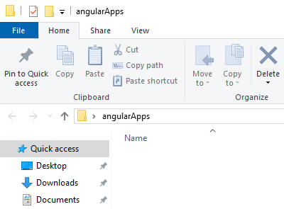 Angular Open Folder